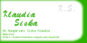 klaudia siska business card